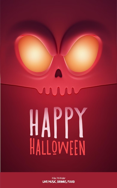 Halloween Party Design, mit gruseligem Monster und Platz für Text. Illustration