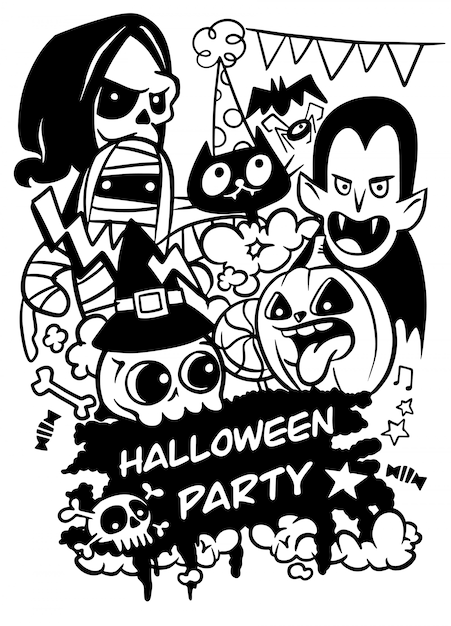 Halloween-party einladung. halloween-entwurfsvorlage. illustration