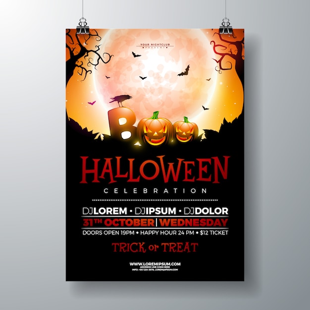 Vektor halloween-party-flyer-vektor-illustration