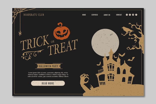 Halloween party landing page vorlage