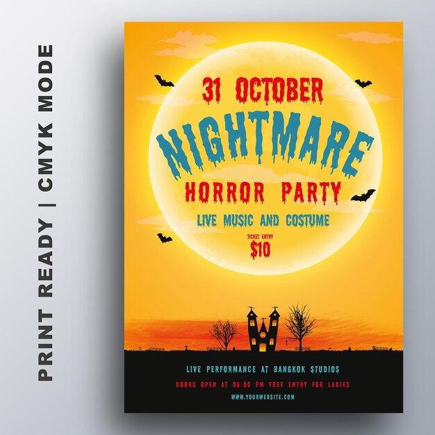 Halloween-Party-Plakat-Flyer-Design-Vorlage