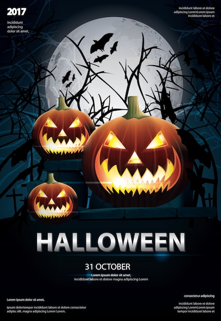 Halloween-plakat-schablonen-design-vektor-illustration