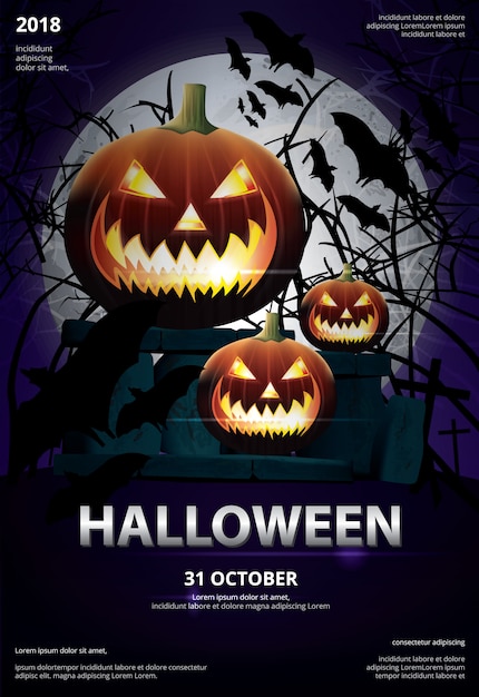 Halloween-plakat-schablonen-design-vektor-illustration