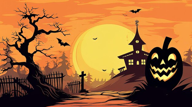 Vektor halloween-poster kürbis-vektor halloween-hintergrundillustrationen