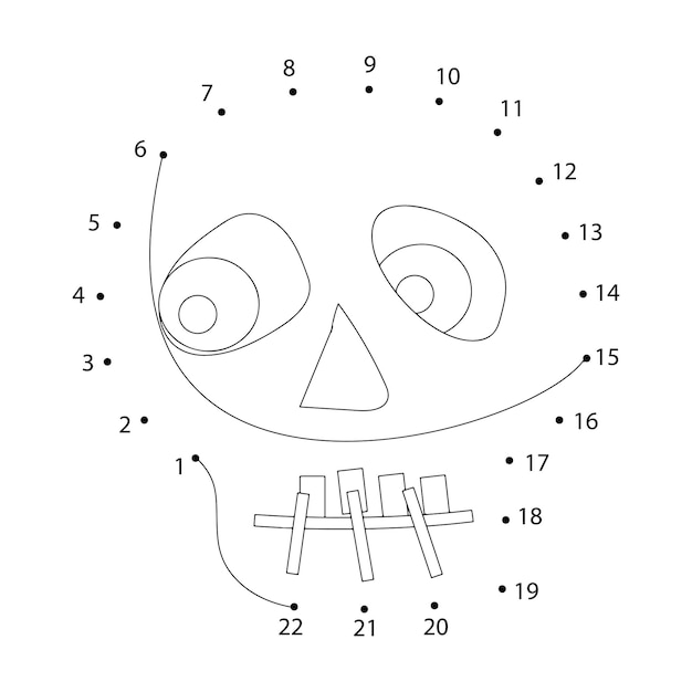 Vektor halloween punkt zu punkt für kinder