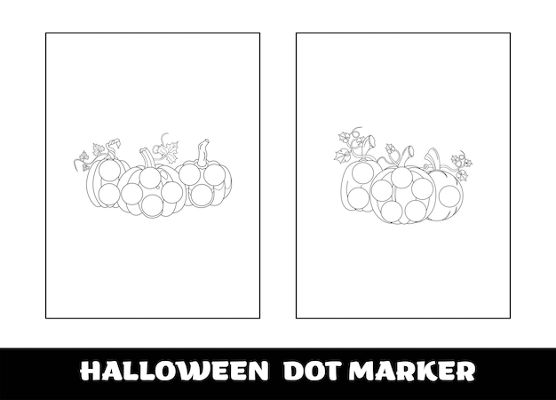 Halloween-punktmarker-malseite für kinder. halloween-lernspiel für kinder im vorschulalter