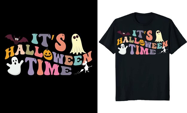 Halloween Retro gewelltes T-Shirt-Design
