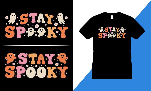 Halloween Retro starker grafischer T-Shirt Entwurf. Gruselig, Kürbis, Hexe, unheimlich, Spinne