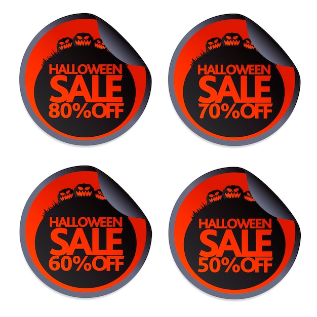 Halloween-sale-aufkleber mit kürbissen 50607080