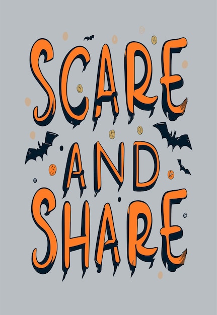 Halloween Scare and Share Clipart 2D-Vektordesign