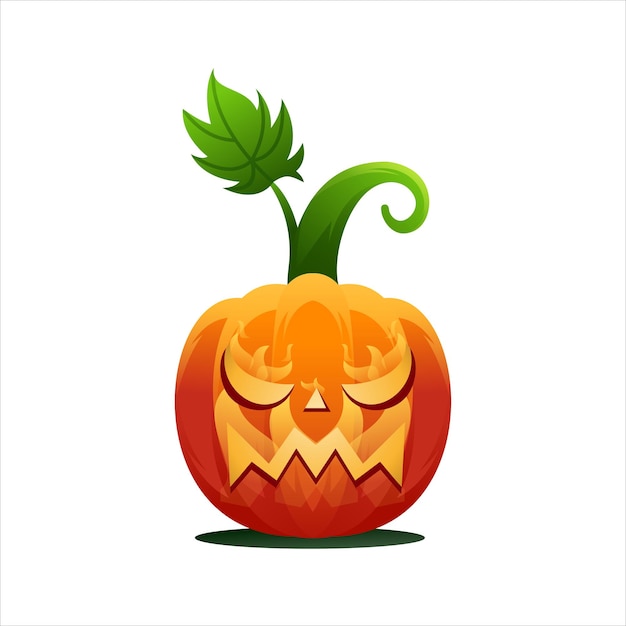 Vektor halloween-schablonendesign des kürbises wütendes gesicht