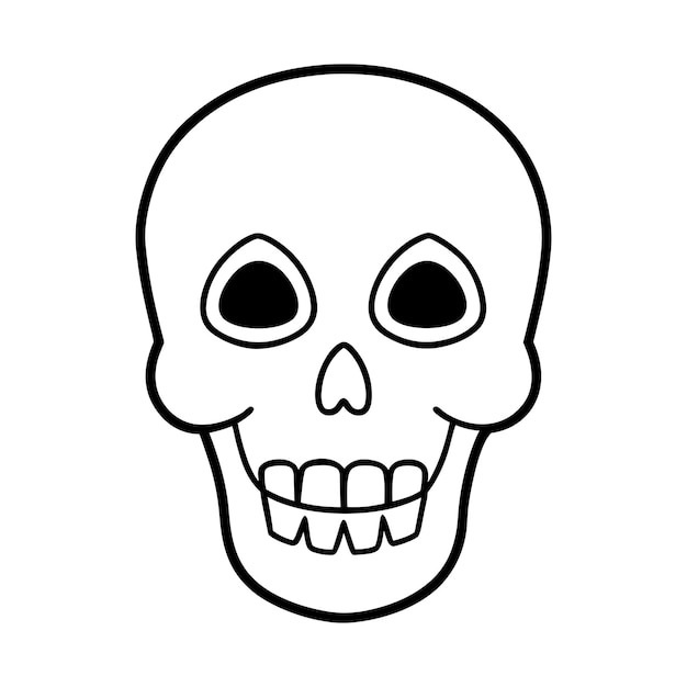 Halloween-Schädelinie-Vektorillustration