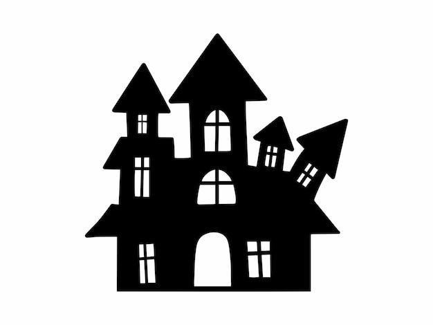 Vektor halloween-schloss-silhouette-illustration