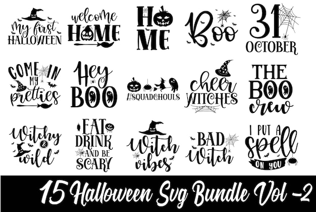 Halloween-Schriftzug zitiert Vektoren und Illustrationen