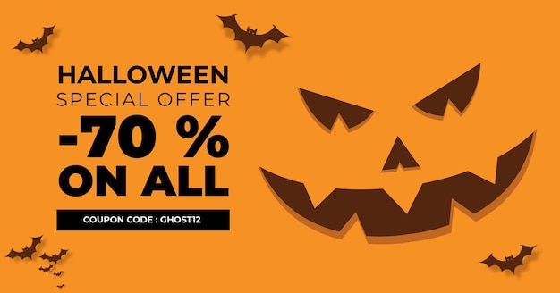 Halloween sonderangebot banner flat style