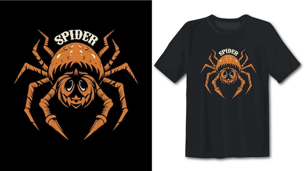 Halloween spider t-shirt design premium