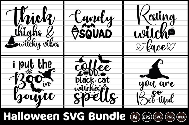 Vektor halloween svg bundle t-shirt-design