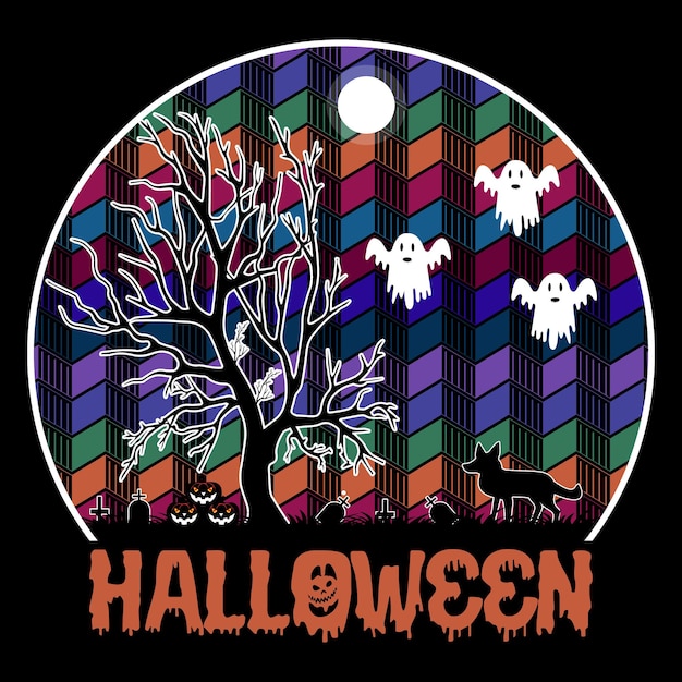 Halloween-T-Shirt-Design-Vektor-Illustration