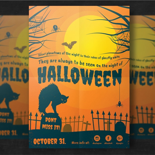 Vektor halloween teil flyer