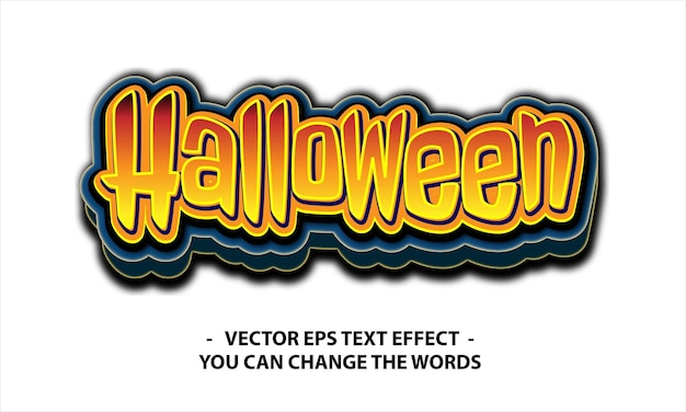 Halloween-text mit effektillustration