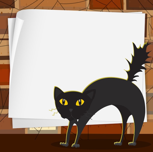 Halloween-thema mit schwarzer katze