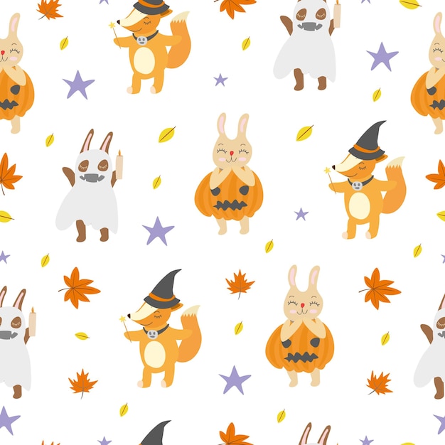 Halloween Tiere nahtlose Muster