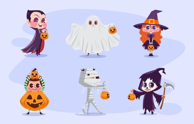 Halloween-Trick oder -Leckerei mit Zeichentrickfiguren-Kostümen