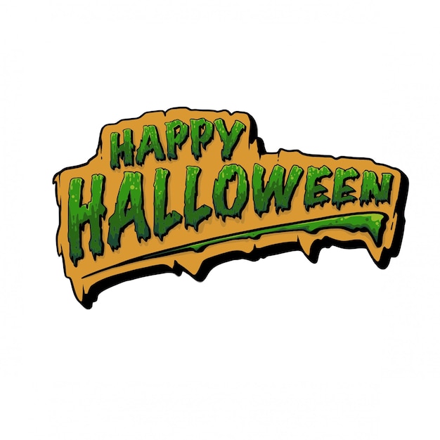 Halloween-typografie im schleimstil