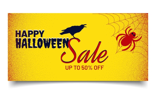 Halloween-verkaufsbanner oder poster-design-vorlage. illustration eines halloween-hintergrunds.