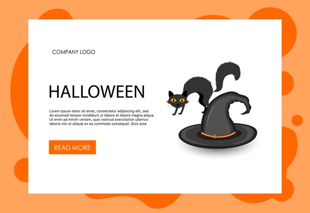 Halloween-vorlage für ihre homepage cartoon-stil vektor-illustration