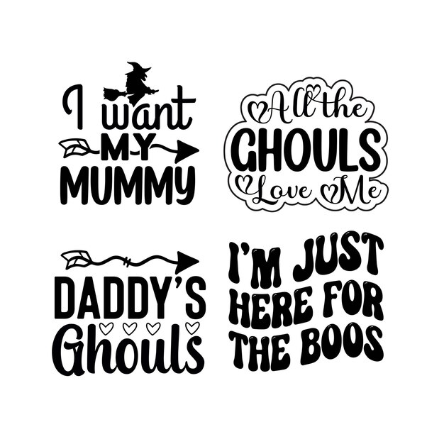 Halloween-zitate svg-design