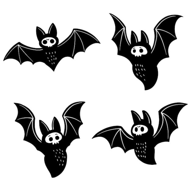 Vektor halloweenclipart-bundel für fledermäuse