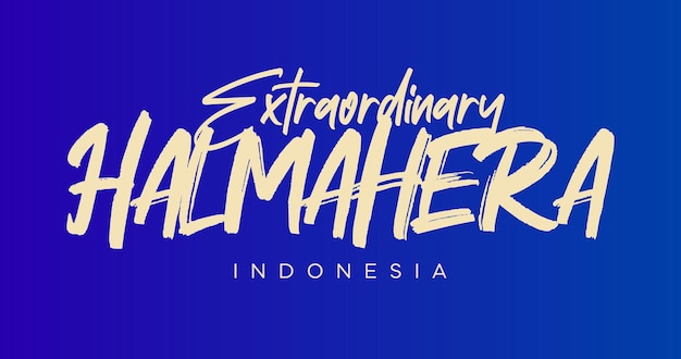 Halmahera indonesien typografie blauer hintergrund vorlage für grußkarten und banner