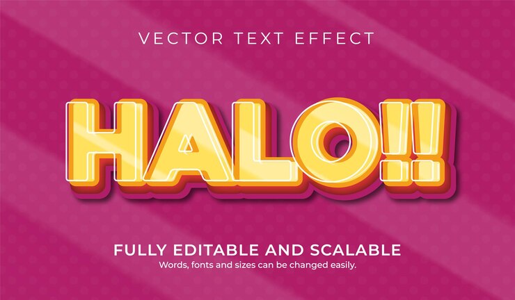 Vektor halo-bearbeitbarer texteffekt.