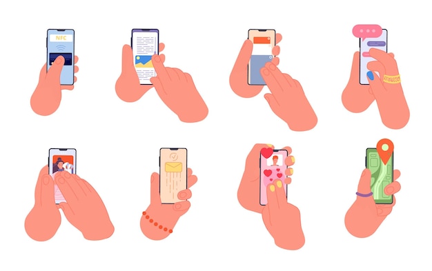 Halten Sie das Smartphone in der Hand