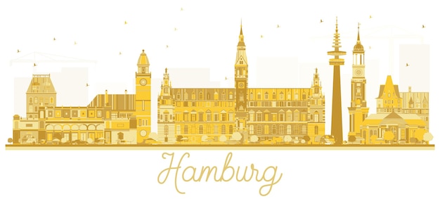 Hamburg city skyline goldene silhouette vektor-illustration