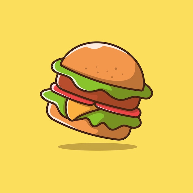 Hamburger illustration mit umriss