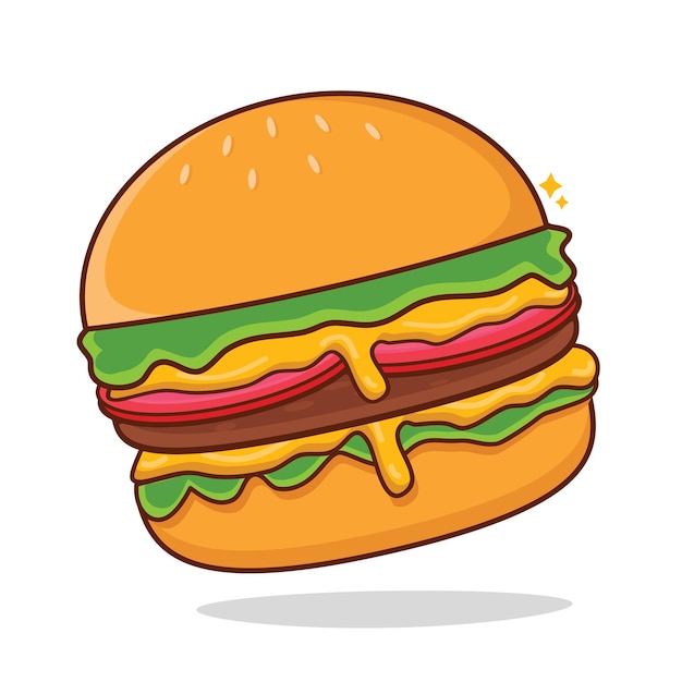 Hamburger-vektor-käse-burger-cartoon-vektor