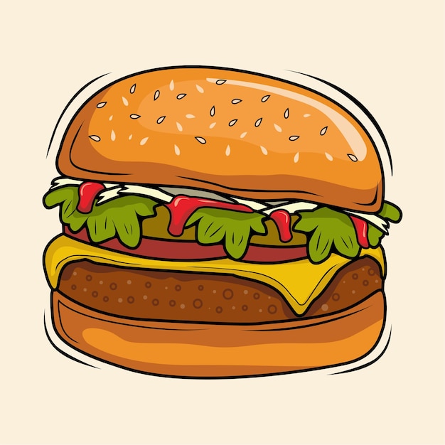 Vektor hamburger vektorillustrationen burger lecker