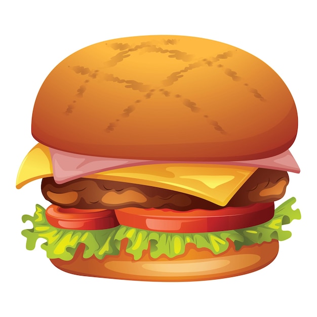 Vektor hamburgerillustrationen auf transparentem hintergrund