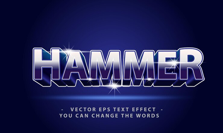 Vektor hammer-design-text-effekt-bildgebung