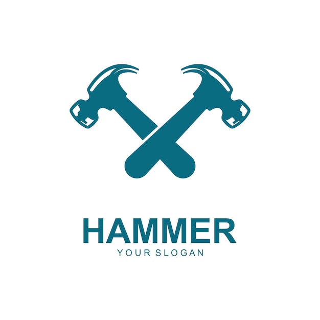 Hammer-logo-vektor-illustrationsdesign, kreatives logo-design