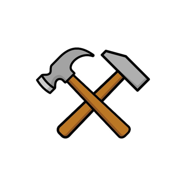 Hammer-Symbol-Vektor-Design-Vorlage