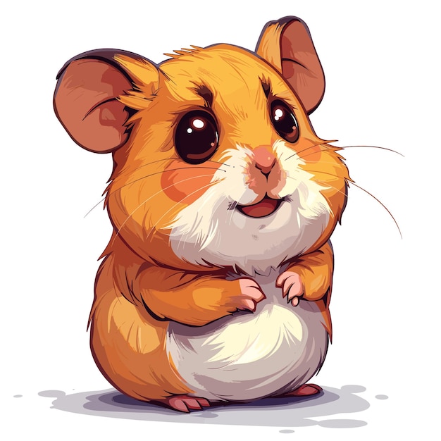 Vektor hamster-cartoon-symbol auf durchsichtigem hintergrund für designer