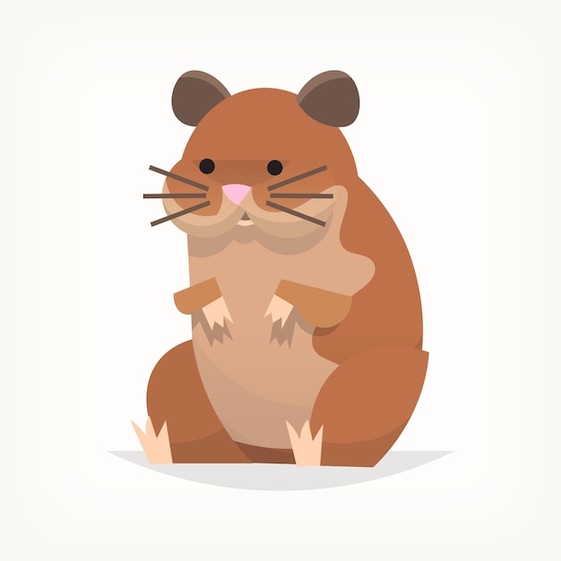 Vektor hamster heimtier die häufigsten haustiere isoliertes vektorbild