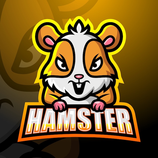 Hamster maskottchen esport illustration