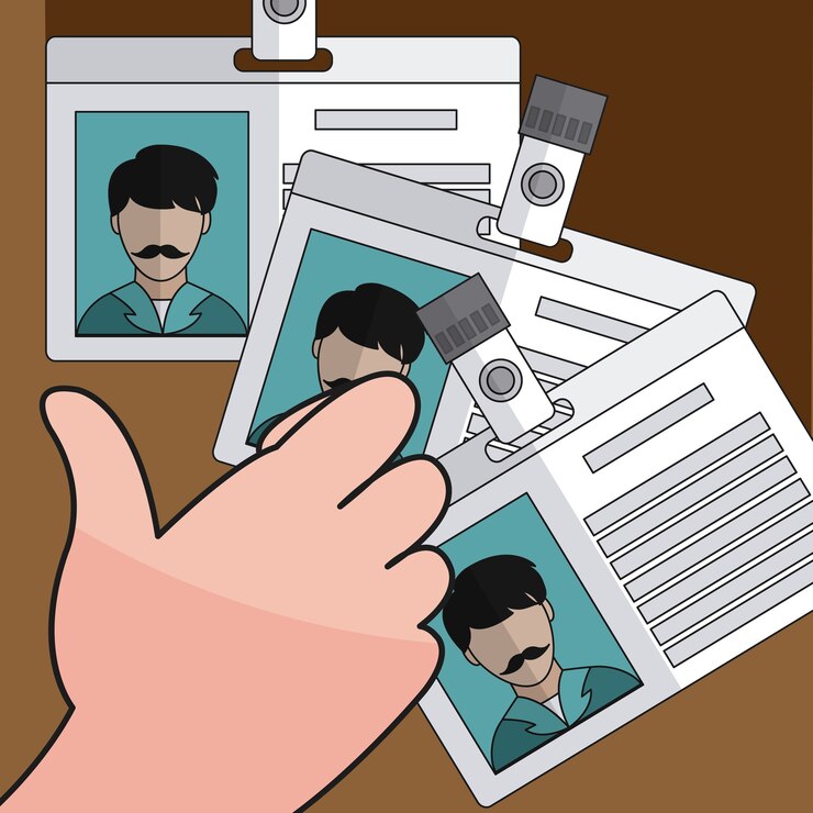 Vektor hand, die ausweiskartenvektor-illustrationsgrafikdesign stiehlt