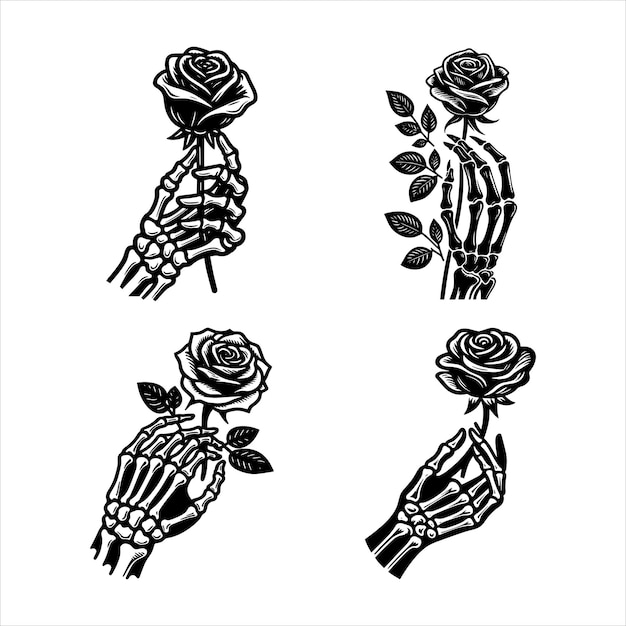 Hand, die eine Rose hält Svg Bundle