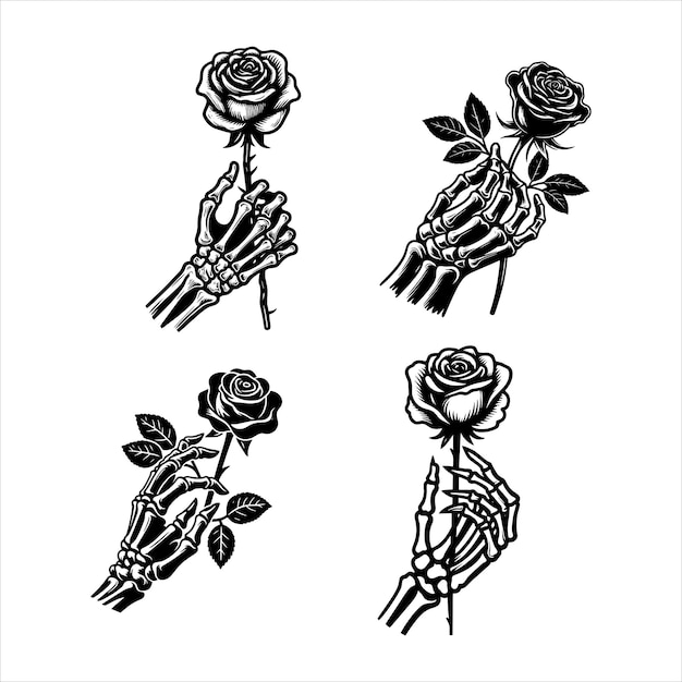 Hand, die eine Rose hält Svg Bundle