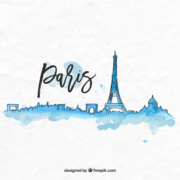 Hand gezeichnet aquarell paris hintergrund